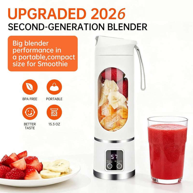 【2026】 Best Portable Juicer Blender with Smart LED Display, Diet-Friendly and Leak-Proof Design, Ideal for Smoothies, Juices, Shakes & Healthy Lifestyle, Mini Personal Smoothie & Juice Maker Cup for Travel, Gym & Kitchen